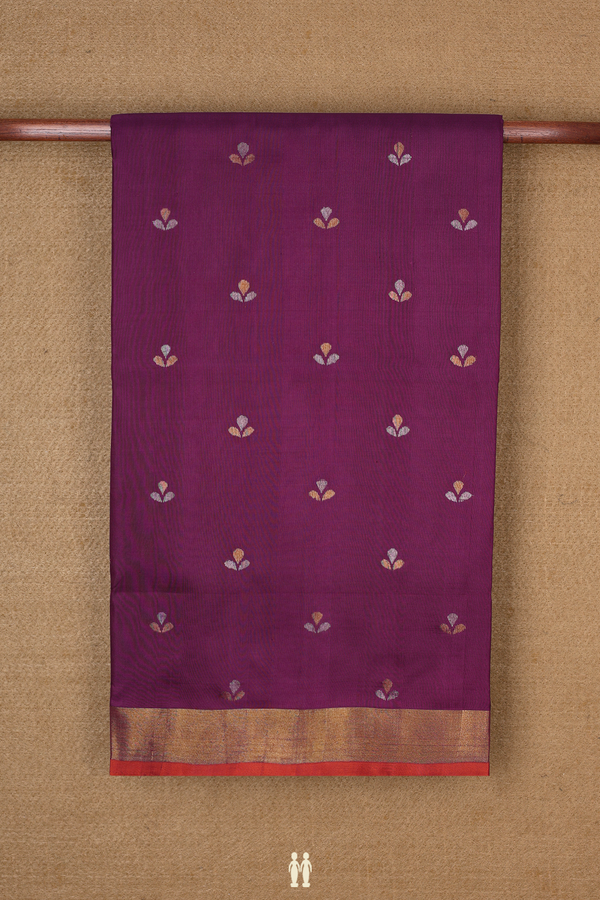 Uppada Silk Saree In Grape Purple With Zari Buttas