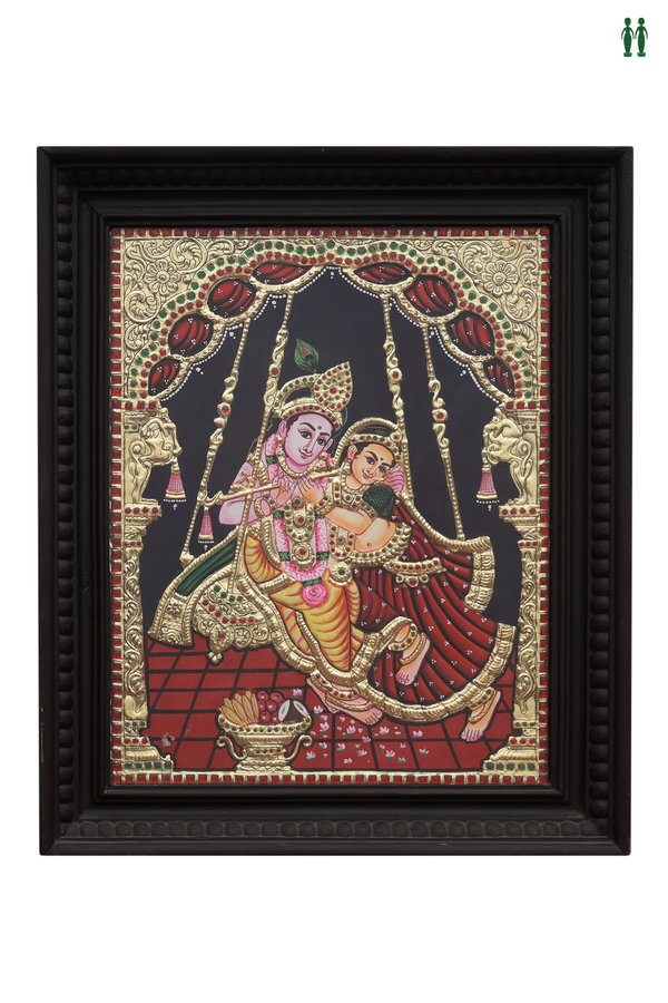 Lord Krishna And Radha Tanjore Painting