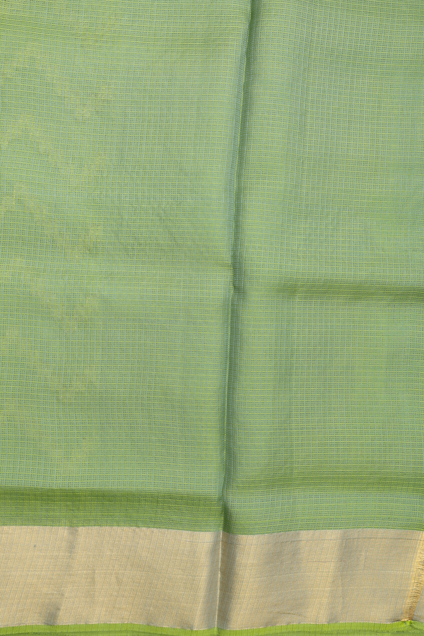 Kota Silk Saree In Green With Chevron Design