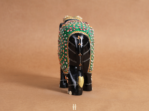 Set Of 2 Wooden Elephant For Decor