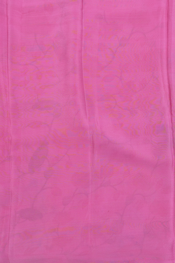 Chiffon Saree In Pastel Blue With Floral Printed Design