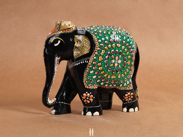 Set Of 2 Wooden Elephant For Decor