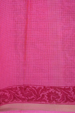 Allover Floral Printed Hot Pink Kota Silk Saree