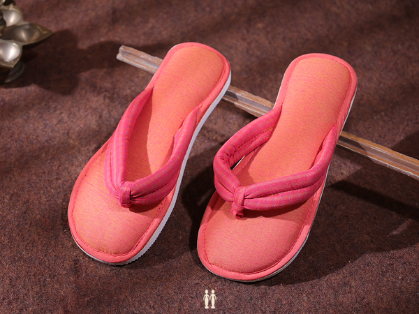 Plain Orange Cotton Slippers