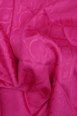 Self Floral Design Rani Pink Mysore Silk Saree