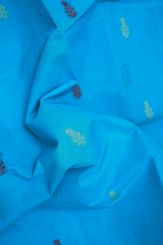 Paisley Buttas Cerulean Blue Coimbatore Cotton Saree