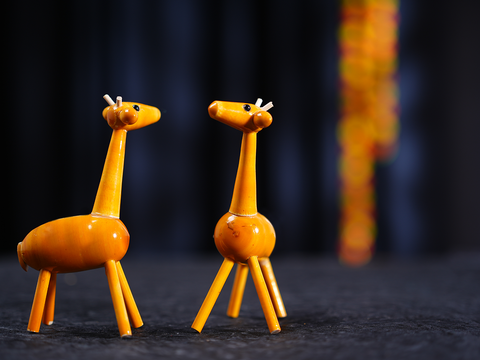 Set Of 2 Wooden Handicraft Giraffe For Showpiece