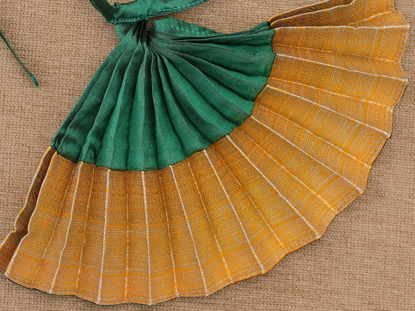 Zari Border Green Silk Cotton Amman Pavadai Set