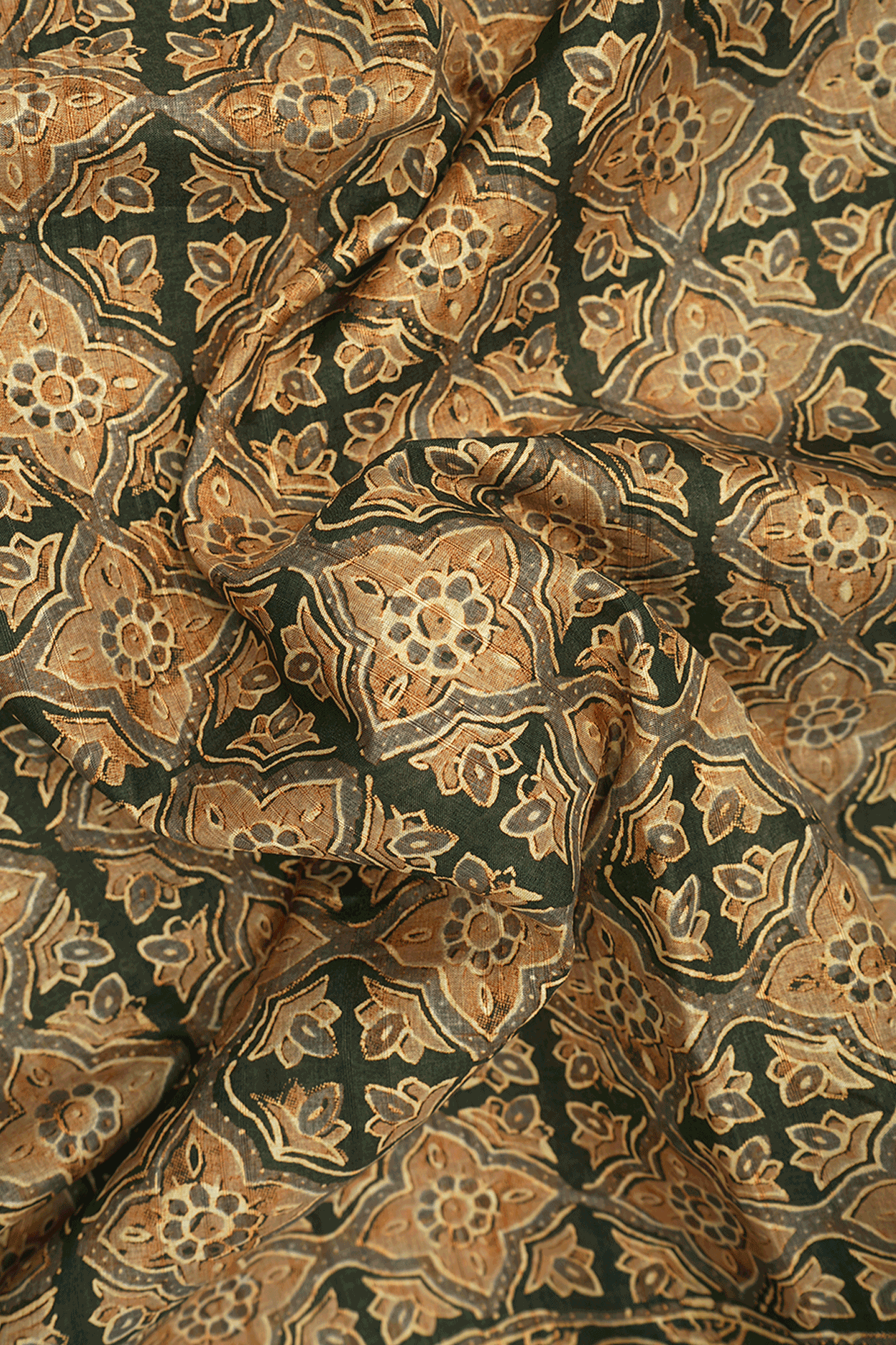 Allover Printed Design Multicolor Semi Tussar Silk Saree