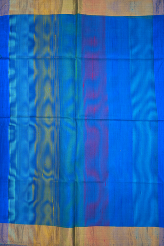 Bavanchi Border Plain Royal Blue Raw Silk Saree