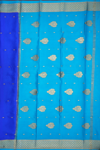 Small Zari Buttis Royal Blue Mysore Silk Saree