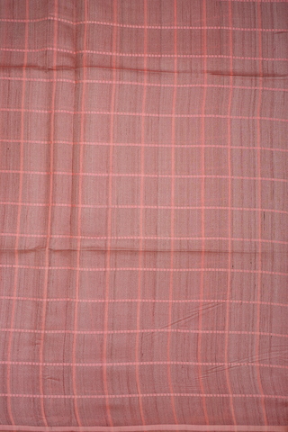 Threadwork Stripes Design Coral Peach Jute Saree