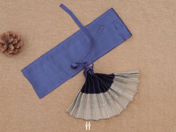 Zari Border Charcoal Grey Silk Cotton Amman Pavadai Set