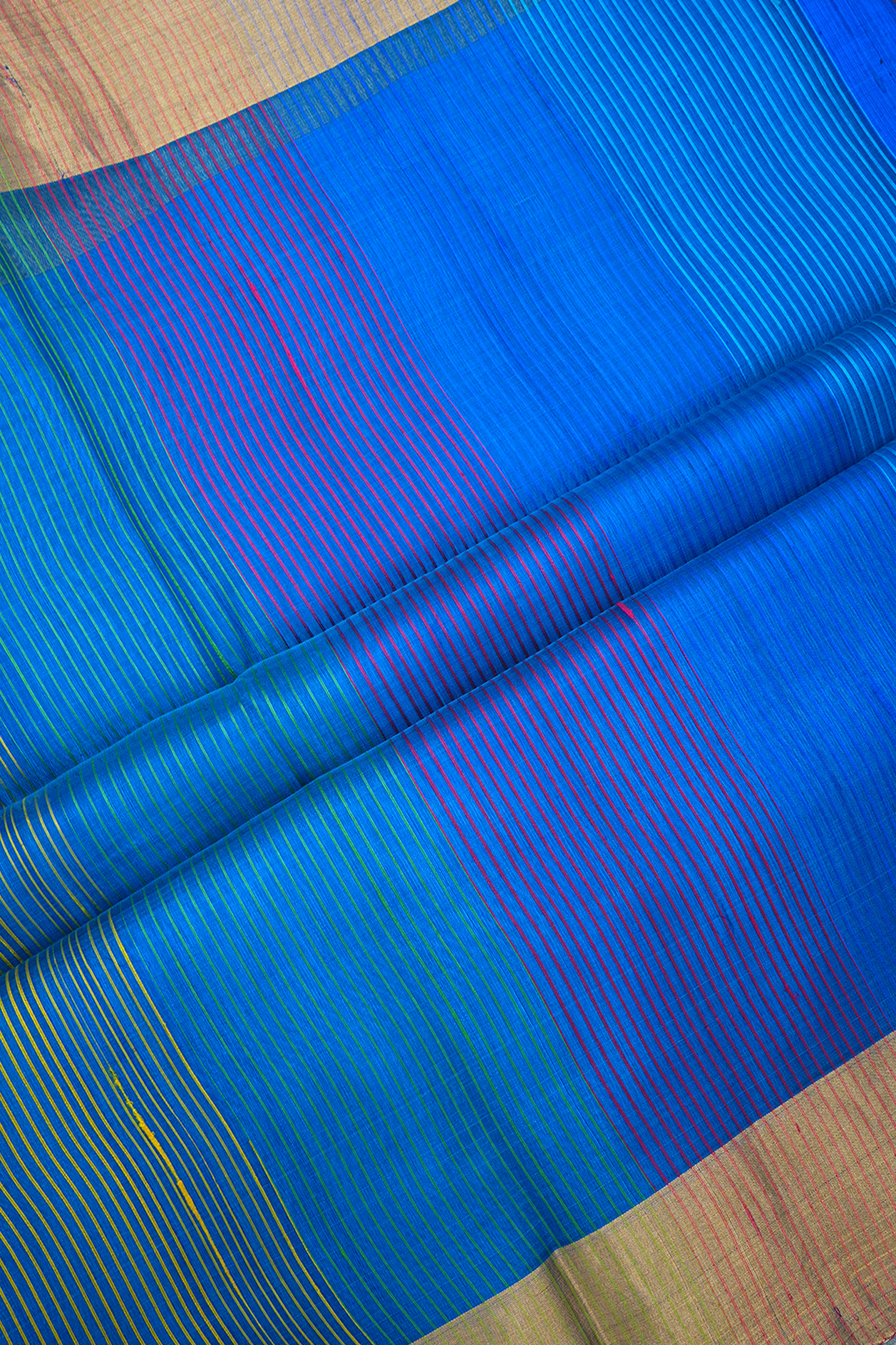 Bavanchi Border Plain Royal Blue Raw Silk Saree