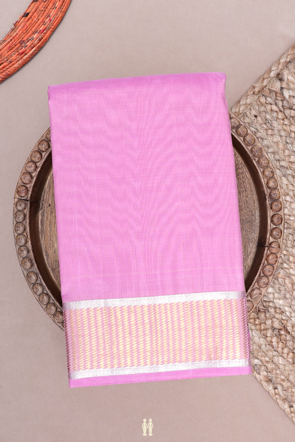 Kanchipuram Silk Saree In Lotus Pink With Zari Border