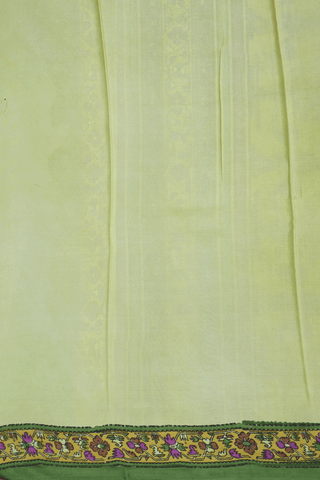 Allover Floral Design Pale Green Printed Silk Saree