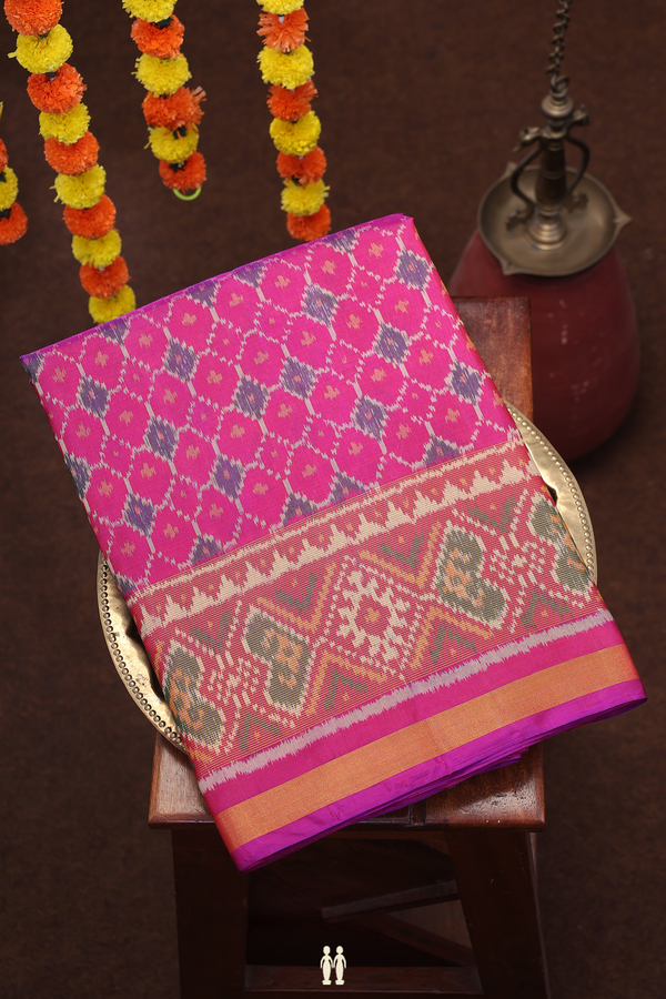 Patola Silk Saree In Purple Rose With Allover Design