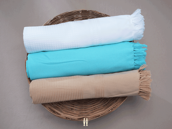 Set Of 3 Multicolor Cotton Towels