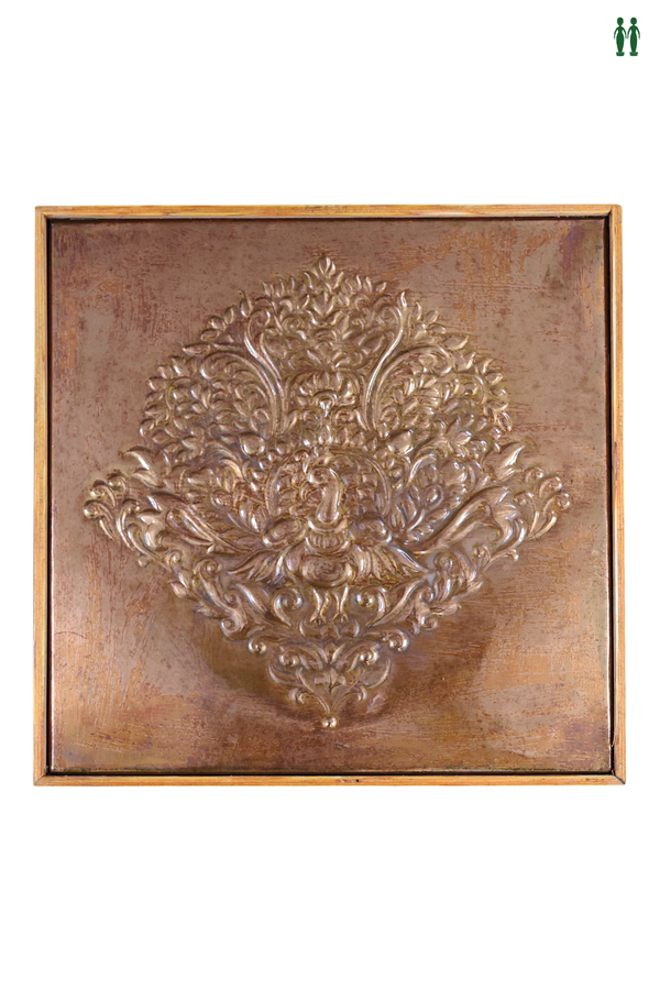 Peacock Design Embossed Wall Hanging for Home Decor