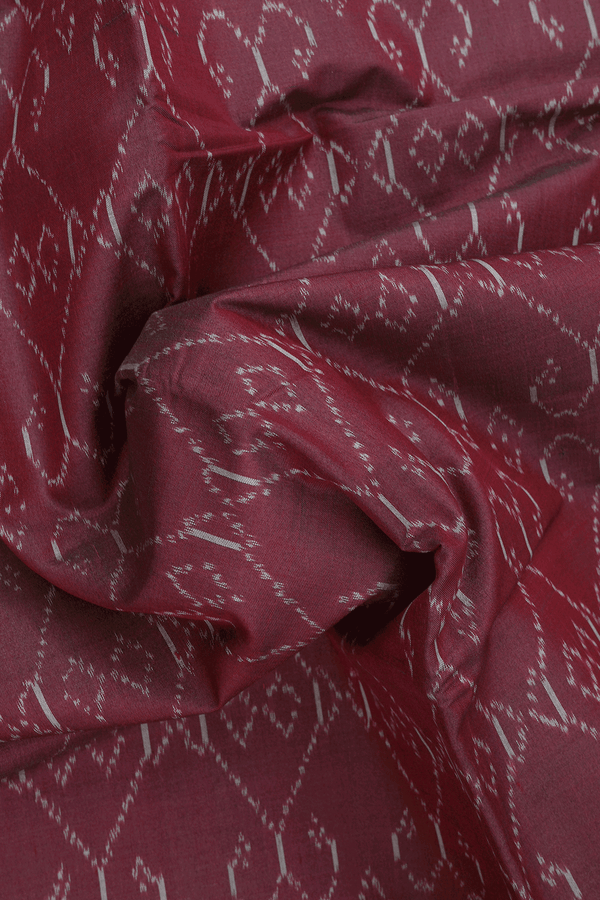 Allover Printed Design Maroon Pochampally Silk Saree