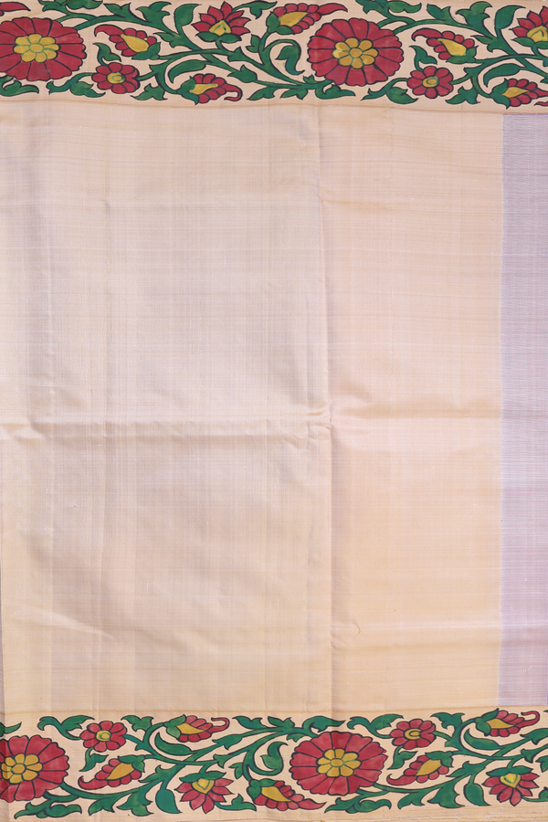 Kanchipuram Silk Saree Royal Purple With Hand Painted Border