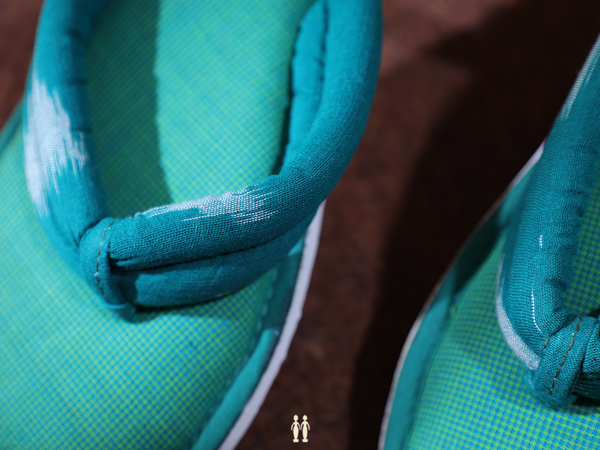 Checks Design Green Cotton Slippers
