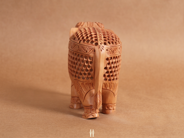 Set Of 2 Wooden Elephant For Decor