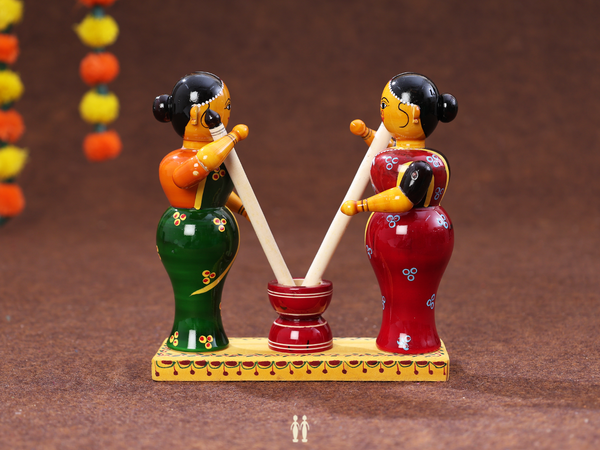 Wooden Handicraft Doll For Golu Set