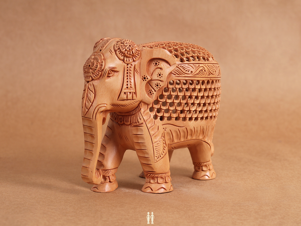 Set Of 2 Wooden Elephant For Decor