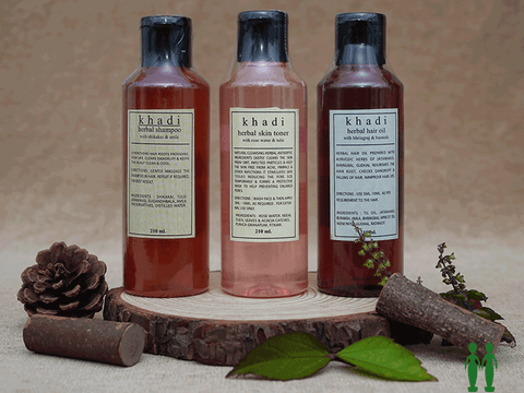 Set Of 3 Herbal Shampoo, Hair Oil And Skin Toner