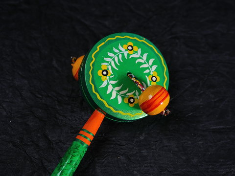 Handicraft Wooden Rattle Hand Drum Kids Toy For Playing
