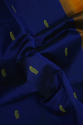 Paisley Buttas Royal Blue Traditional Silk Cotton Saree