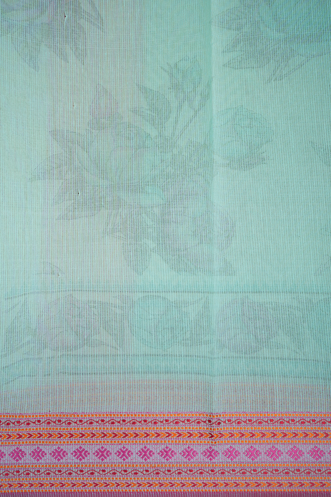 Floral Digital Printed Mint Blue Kota Cotton Saree