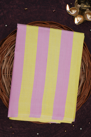 Lines Design Yellow And Pink Tussar Silk Saree