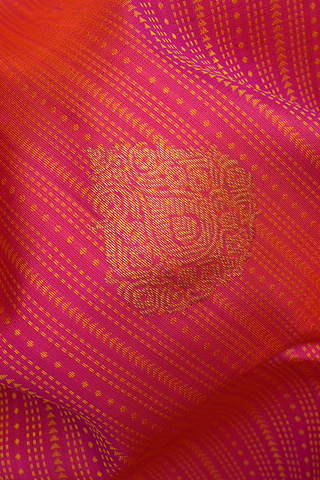 Threadwork With Buttas Hot Pink Kanchipuram Silk Saree