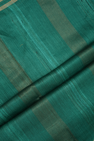Geometric Zari Motifs Teal Green Tussar Silk Saree
