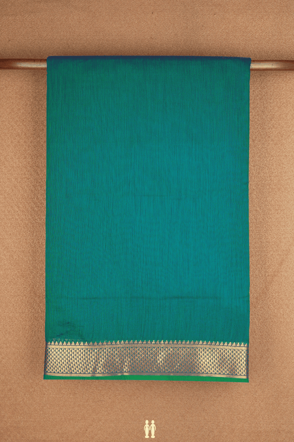 Arai Maadam Border Dark Teal Green Nine Yards Cotton Saree