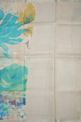 Digital Printed Multicolor Tussar Silk Saree
