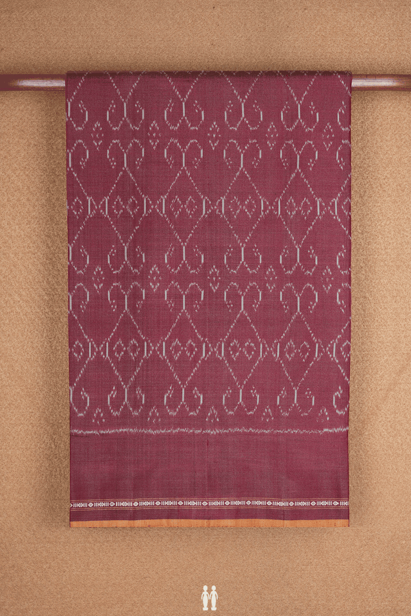 Allover Printed Design Maroon Pochampally Silk Saree