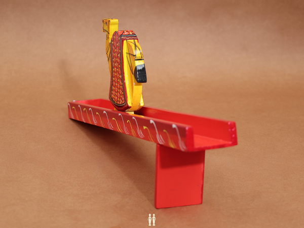 Wooden Handicraft Yellow And Red Camel Walking Toy