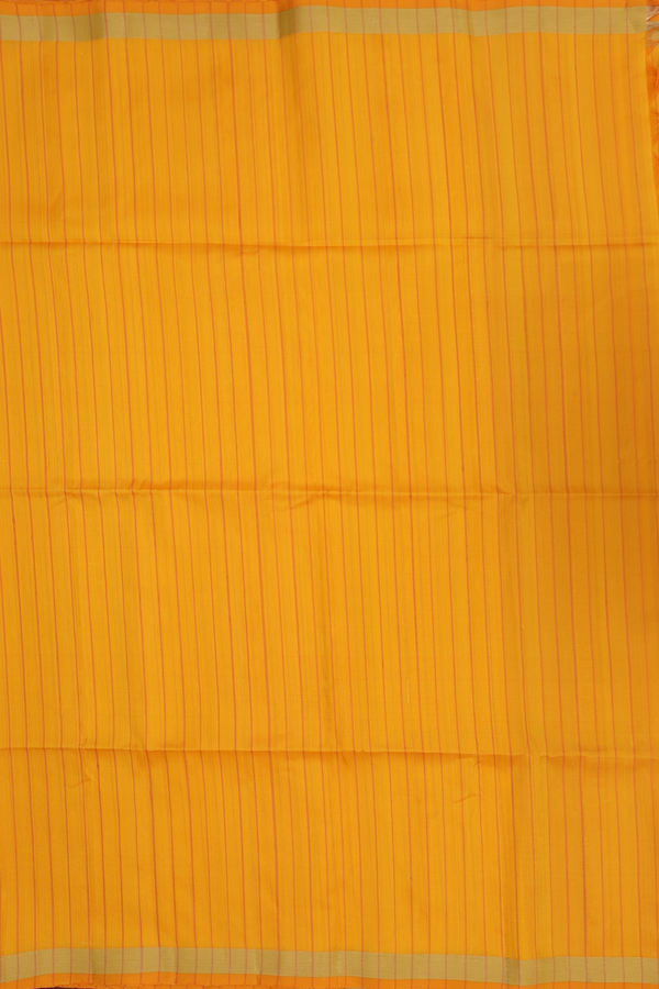 Soft Silk Saree In Honey Orange With Stripes Design
