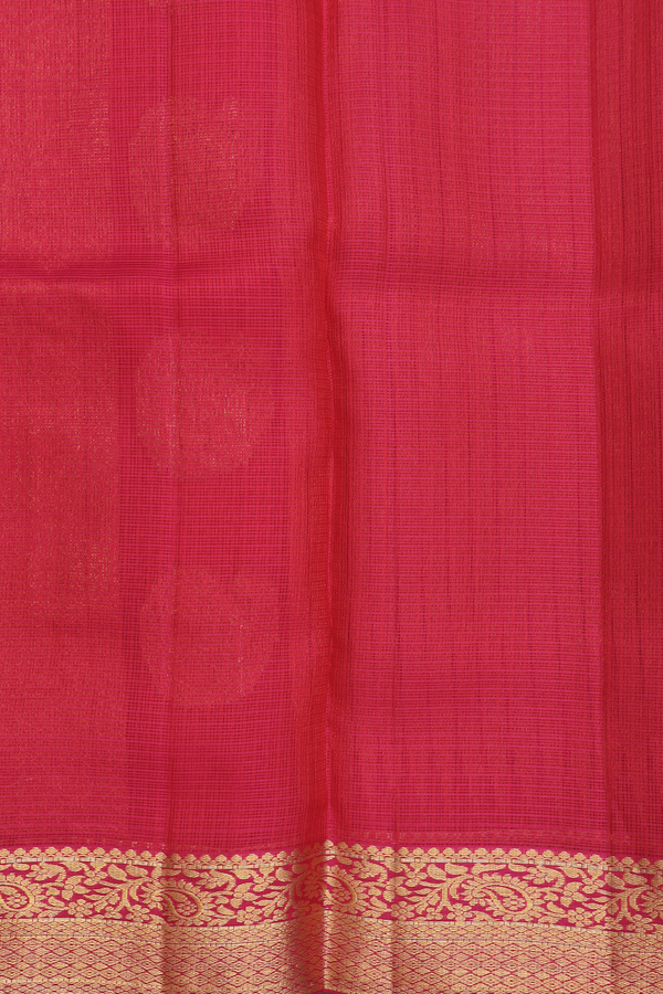Kota Silk Saree In Pink With Zari Buttas