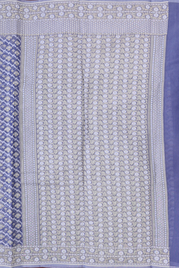Kota Cotton Saree In Blue With Allover Design