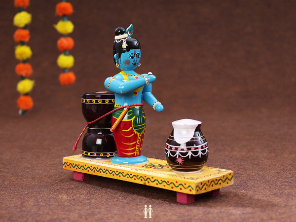 Wooden Handicraft Krishna For Golu Set