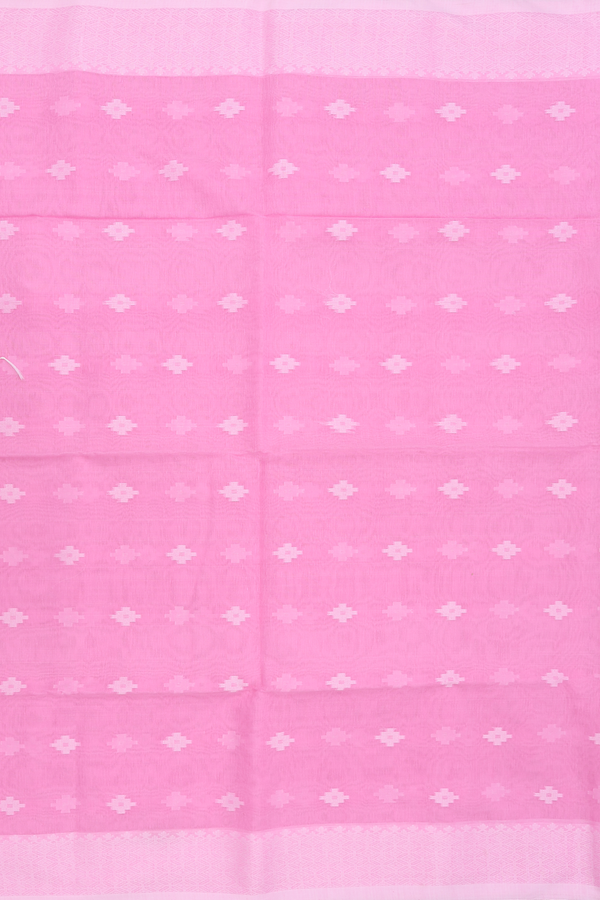 Bengal Cotton Saree In Pink With Threadwork Buttas