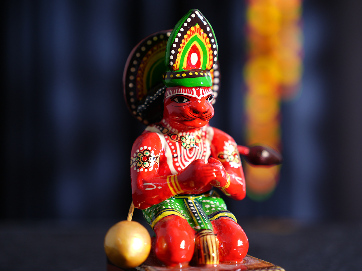 Wooden Handicraft God Hanuman Idol For Golu