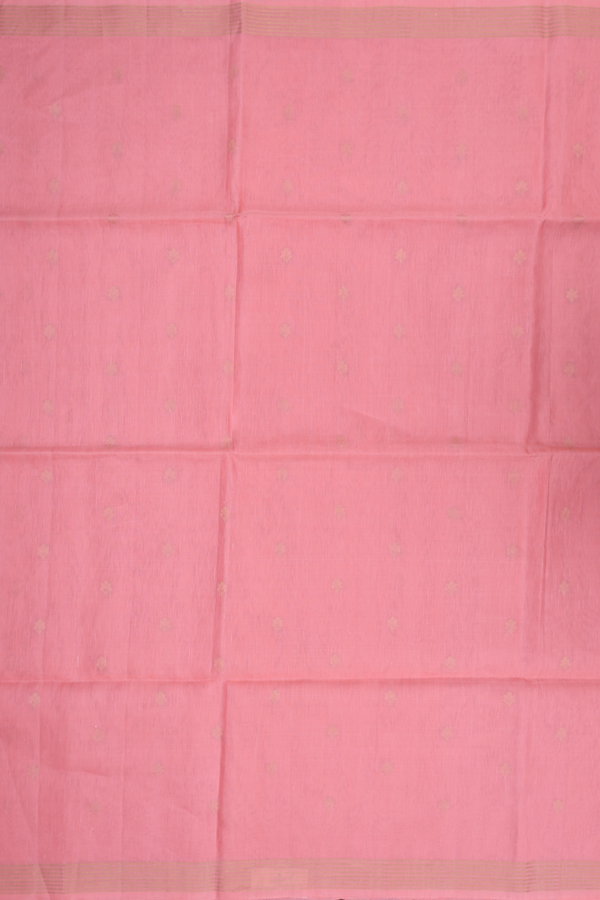 Soft Silk Organza Saree In Peach Pink With Floral Buttas