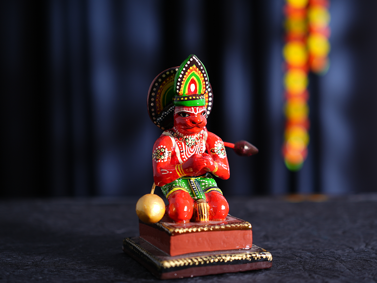 Wooden Handicraft God Hanuman Idol For Golu