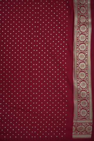 Allover Diagonal Design Berry Red Semi Banarasi Silk Saree