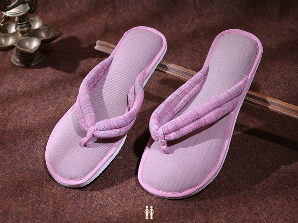 Plain Pink Cotton Slippers